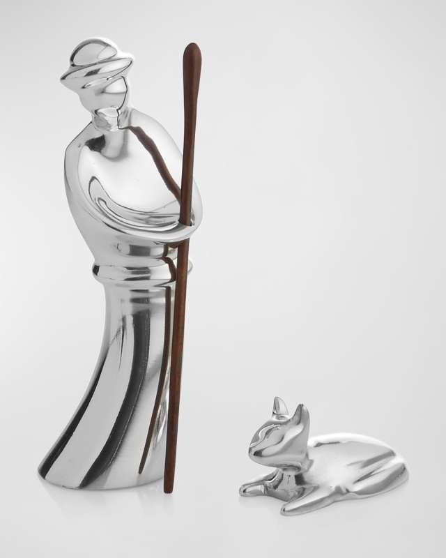 Mini Nativity Shepherd w/ Lamb Decorative Figurine